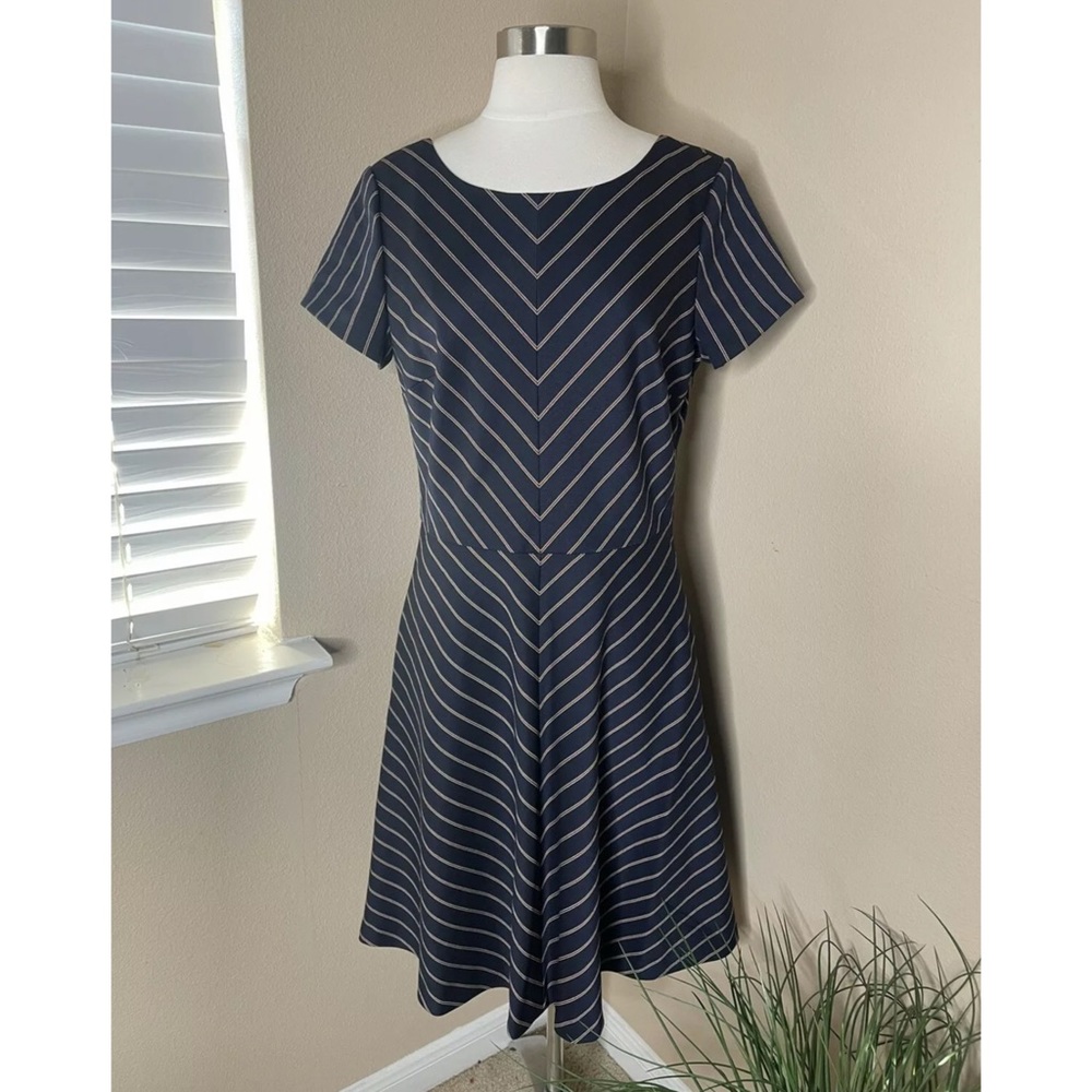 Brooks Brothers Navy and White Striped Dress